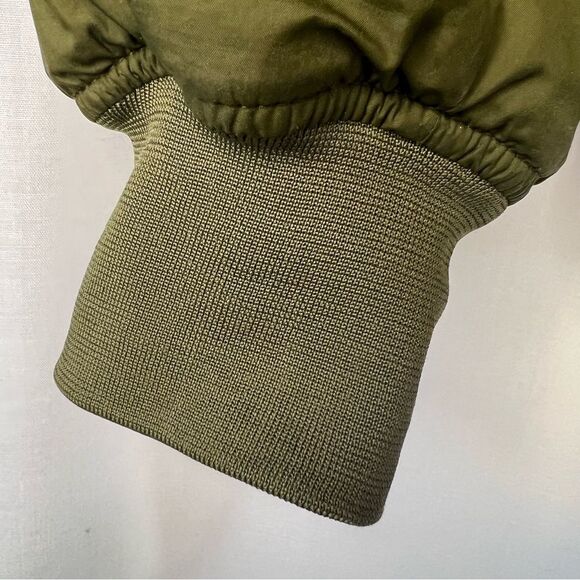 Nike Graphic Bomber Jacket Mens Medium Black/Green Zip Windbreaker - Picture 7 of 13